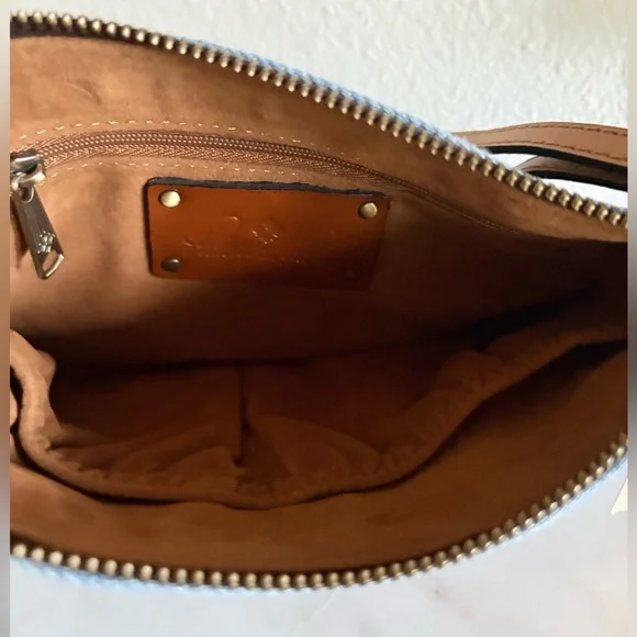 Patricia Nash Brown Leather Laptop Bag with Map Design - Picture 3 of 4